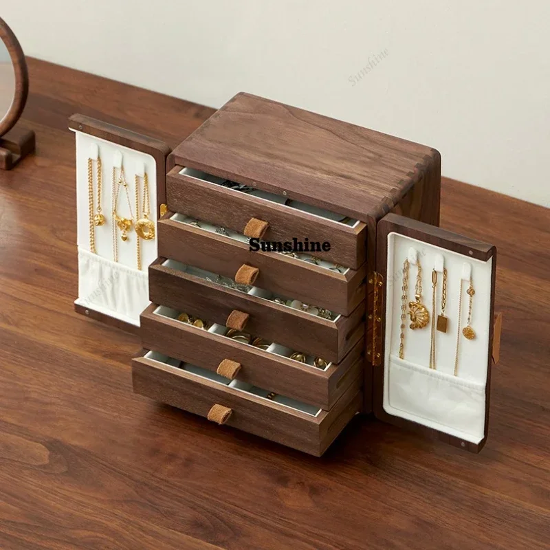 Large Capacity Jewelry Organizer Box Necklace Bracelet Storage Case Drawer Rings Display Boxes Jewellery Eardrop Protect CasesT*