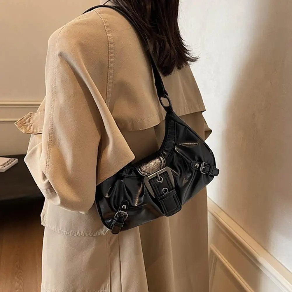 Y2K Retro Plissierte Hobo-Schultertasche für Damen, Bestseller im Maillard-Stil, Unterarmtasche, Clutch-Handtasche für Reisen, Arbeit und Shopping – Detail 11