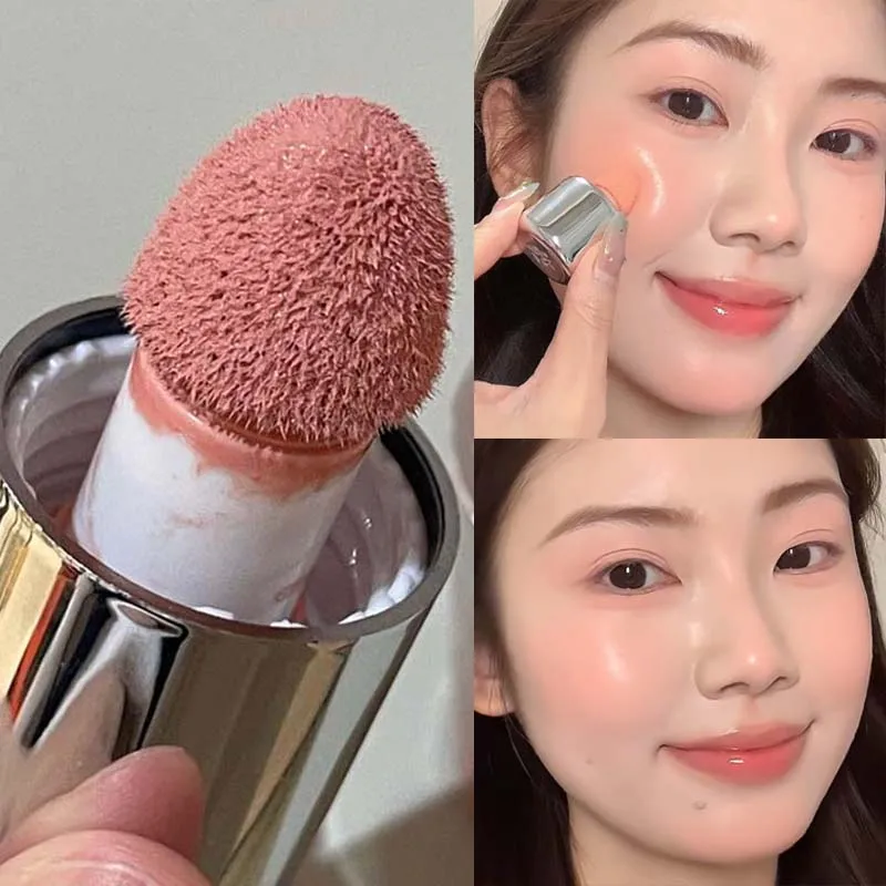

Matte Liquid Blush Stick Sponge Head Blusher Makeup Natural Lip Contour Long Lasting Moisturizing Brighten Milk Pink Cheek Rouge
