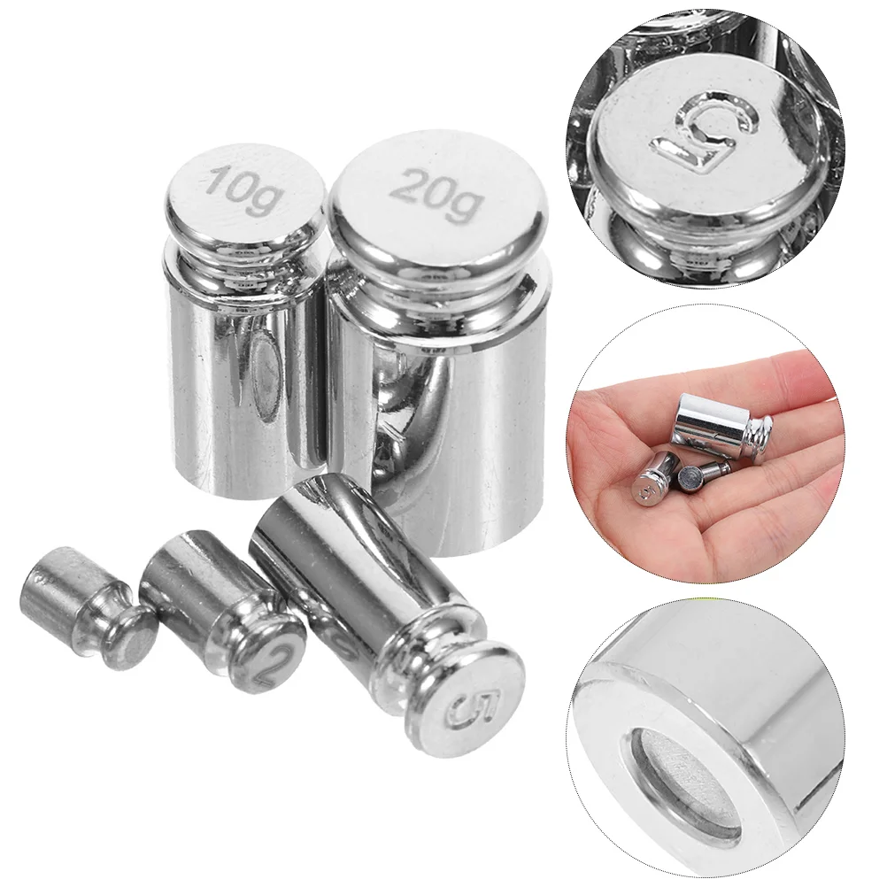 

10 Pcs Weight Kit Gram Calibration Conjoined Silver Steel Scale Adjustment Weights