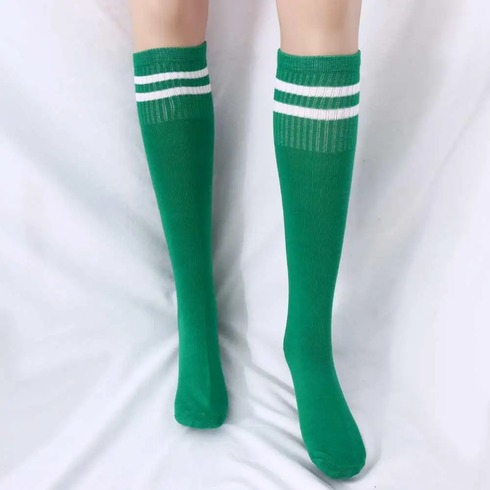 1 Paar lange Kompressionsstrümpfe, mehrfarbig, rutschfeste Socken, lange Fußballsocken, Fußball-Overknee-Socken, Sportsocken – Detail 4
