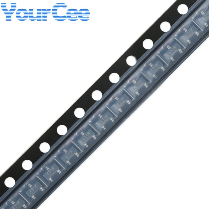 50pcs CJ431K CJ431 SOT-23 0.5% 431K 431 100mA SMD Adjustable Precision Voltage Reference Chip