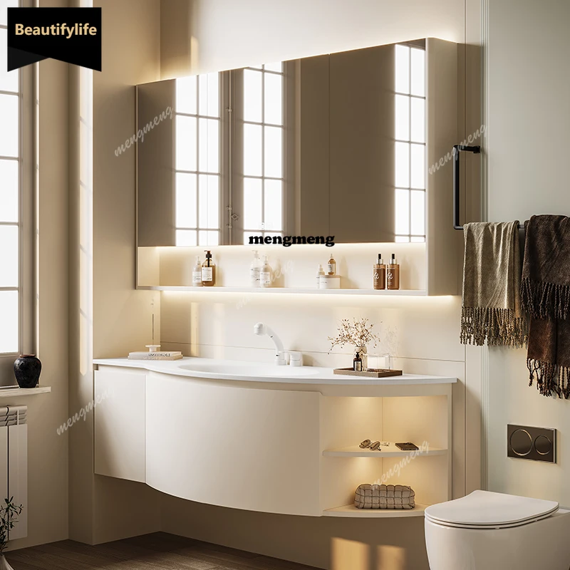 Luxury Mirror Bathroom Cabinets Mirror Organizer Vanities Smart Washroom Cabinet Home Restroom Armario De Banheiro Furniture D80