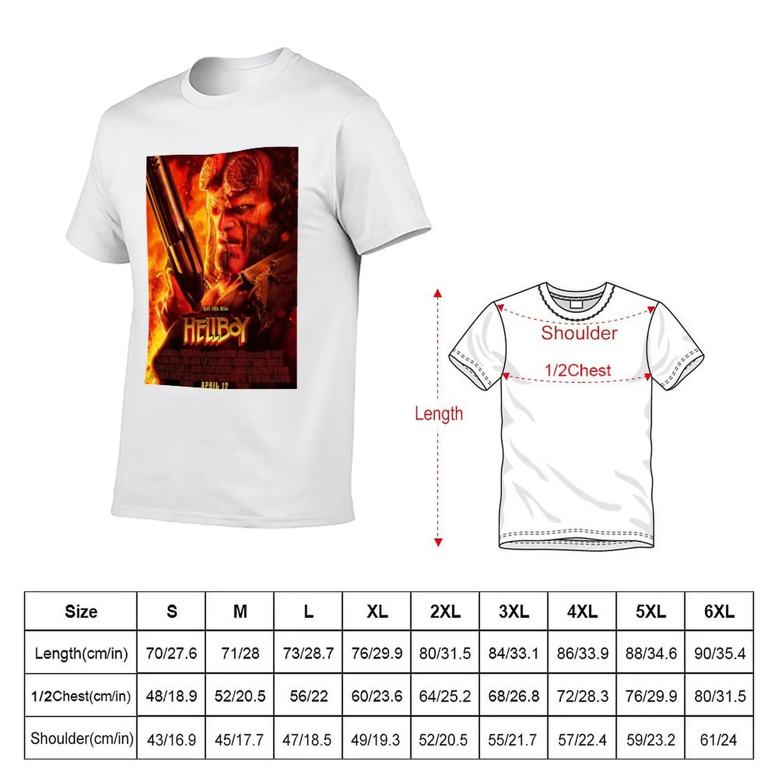 Hellboy Horns T-Shirt vintage clothes rapper graphic tees mens white t shirts
