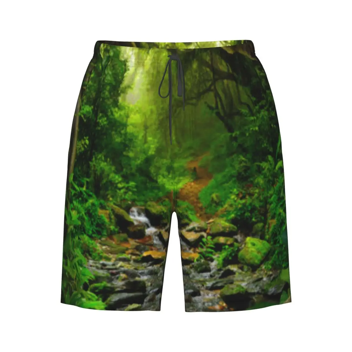 Tropical Jungle With River Men Swimsuit Swimming Trunks Boxer Swim Beach Quick Dry Swimming Shorts