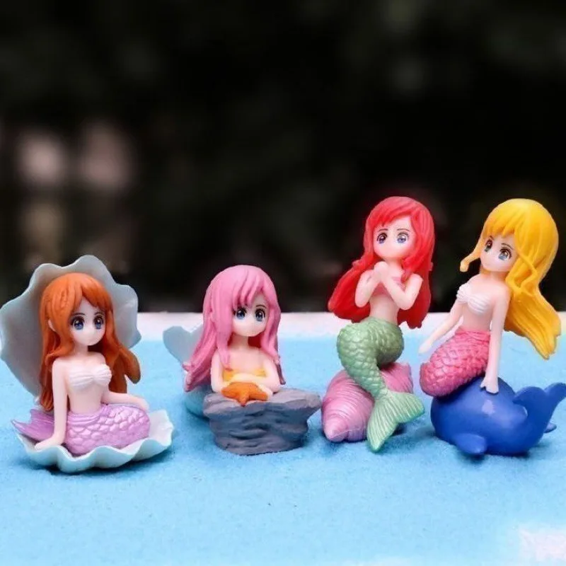 Dość syrenka figurki do akwarium Kawaii sztuczne ozdoby syrenka akwarium rękodzieła biurko dekoracja akwarium