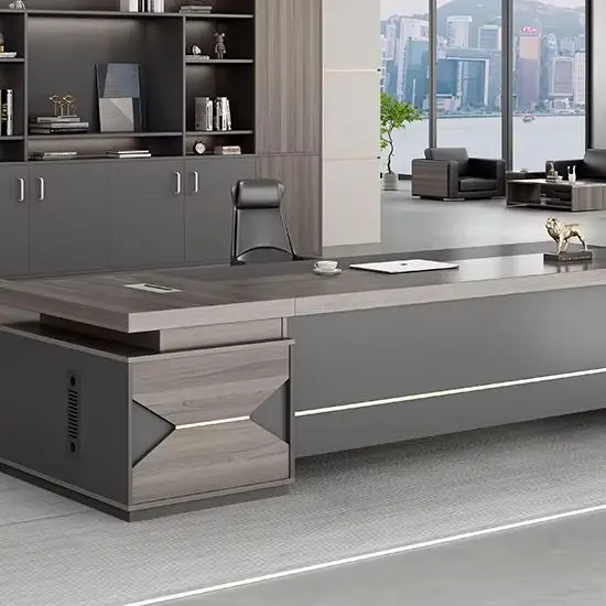 Móveis de Escritório de Madeira Luxuosos e Exclusivos, Mesa Executiva Moderna, Mesa de Escritório para Chefes e CEOs