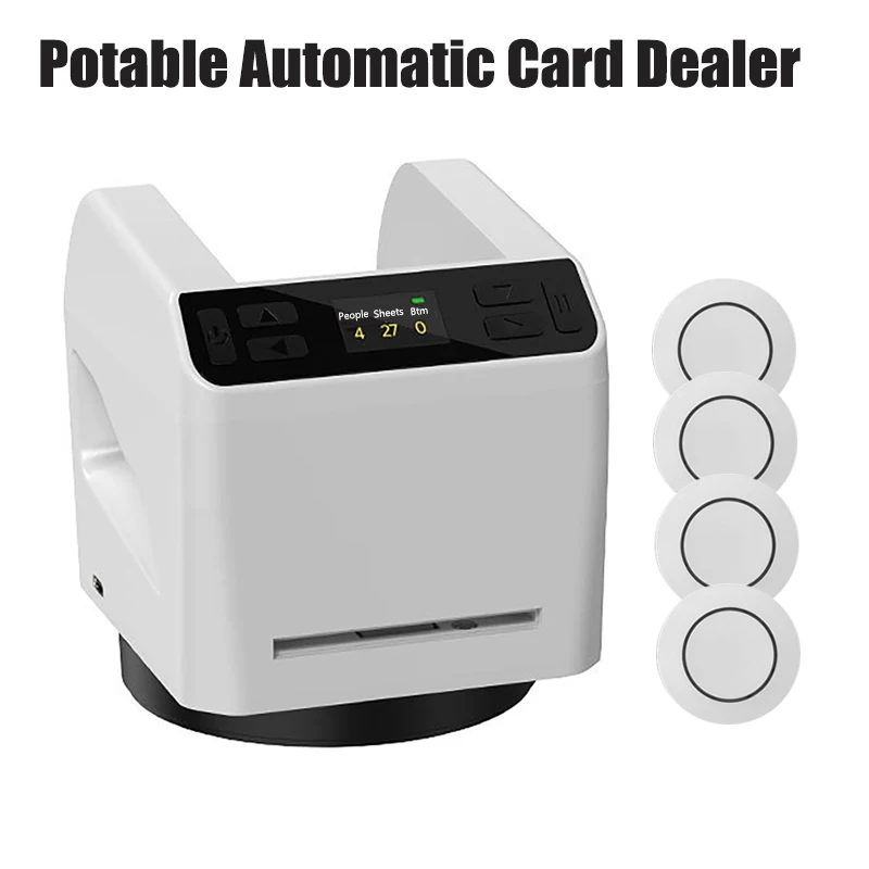 تاجر البطاقات الأوتوماتيكي القابل لإعادة الشحن، أداة توزيع أوراق اللعب، جهاز البوكر الكهربائي لألعاب الحفلات والتخييم #1