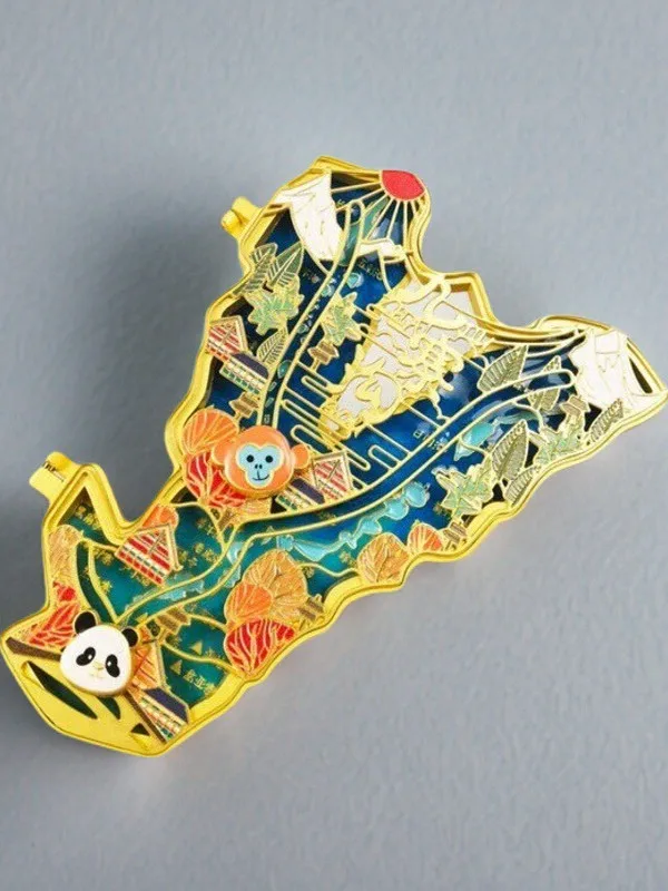 

Sichuan Jiuzhu Travel Souvenir Metal Frie Magnet Y-aped Opening And Closing Staable Cultural Creative Gift