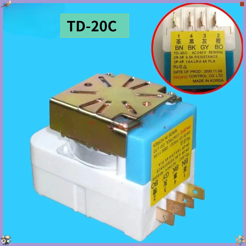 1PCS TD-20C is applicable to Samsung refrigerator defrosting timer general model 5 hours 50 minutes 6 hours 40 minutes