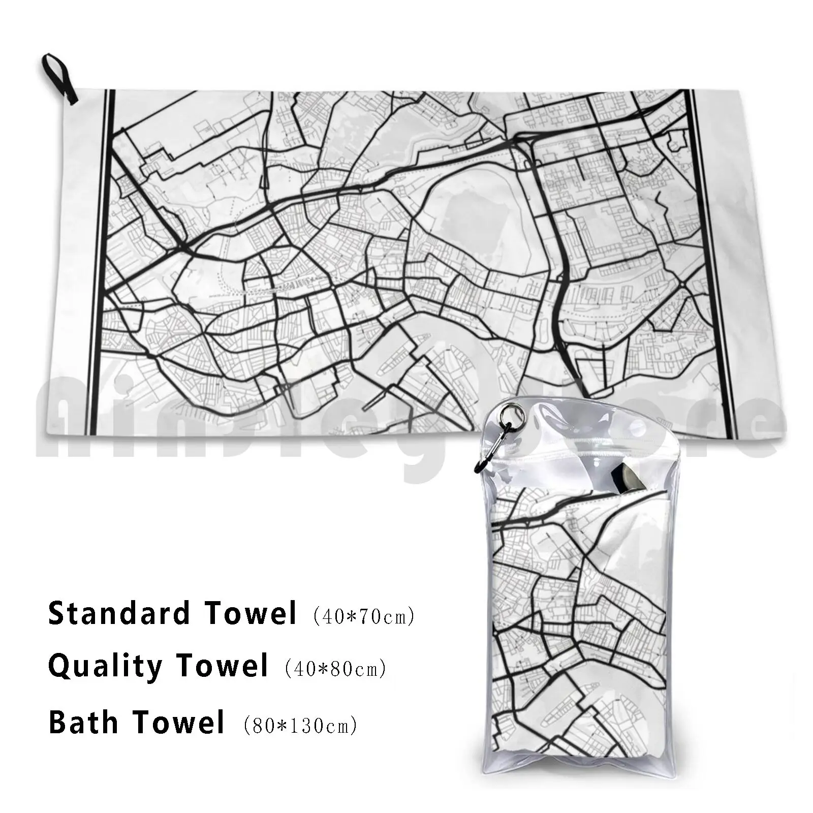 Towel Rotterdam Map Print , Rotterdam Map Poster , Rotterdam Map Wall Art , Rotterdam City Map