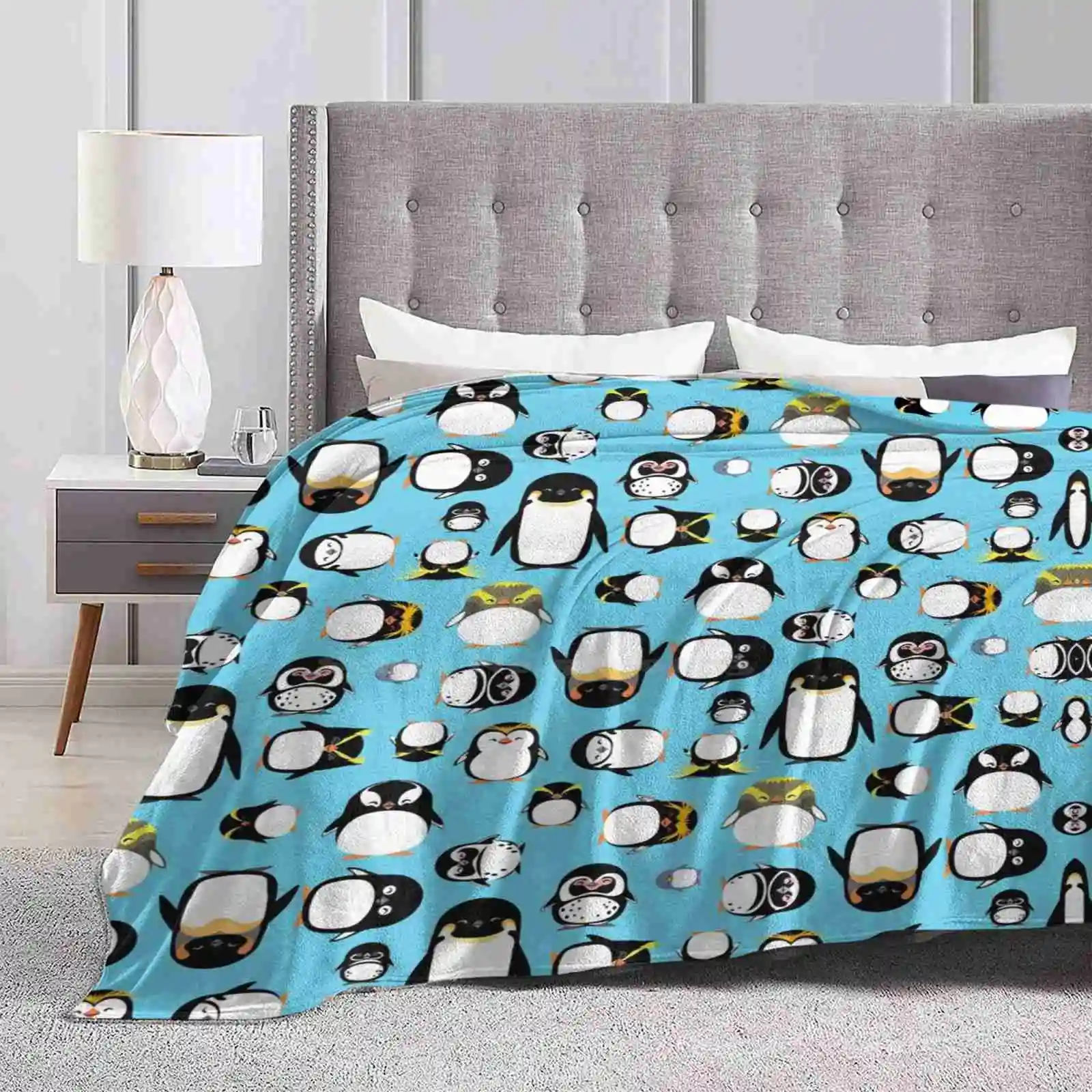 Know Your Penguins Creative Design Light Thin Soft Flannel Blanket Penguins Adelie African Chinstrap Emporer Erect Crested