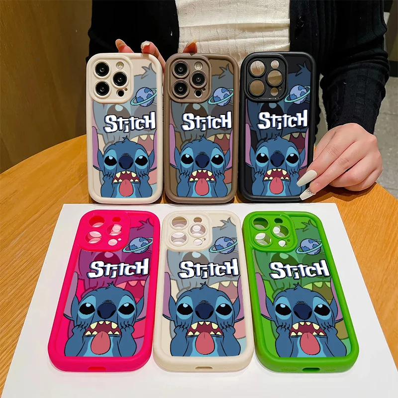 Новый силиконовый чехол Disney Cute Cartoon Stitch для iPhone 15, 14, 13, 12, 11 Pro Max XS XR X 7 8 Plus SE, мягкий защитный чехол-бампер