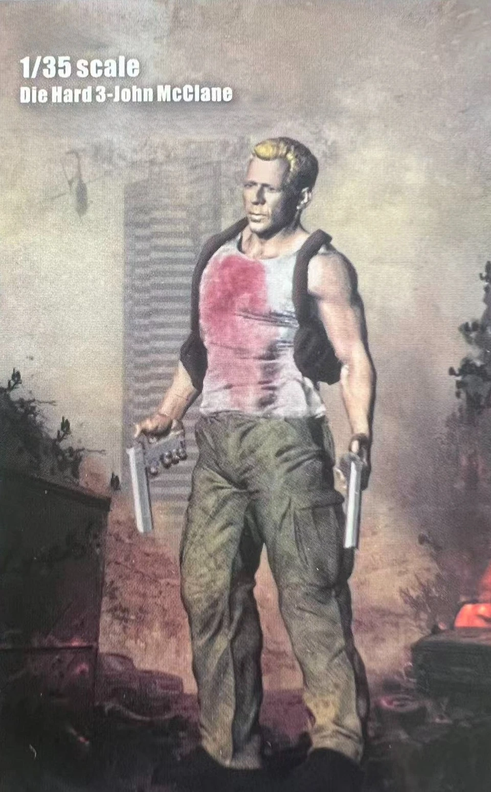 

75 мм супер качество 1/24 модель из смолы для изготовления сценариев модели John McClane Kit