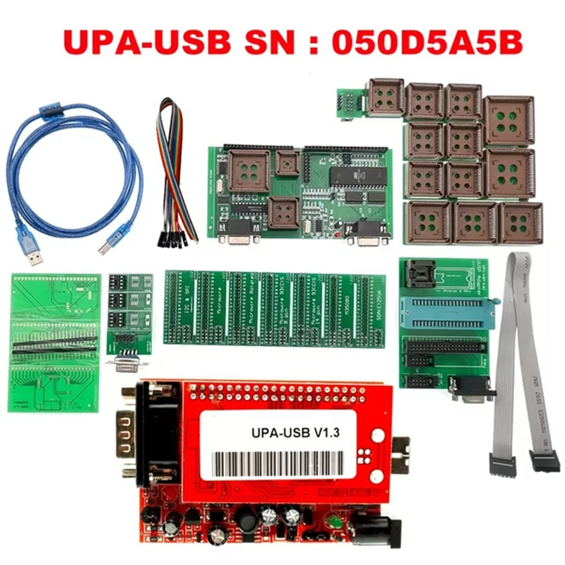 Super Sale V1.3 UPA-USB SN:050D5A5B & SOP8 SOIC8 Clip ECU Chip Tunning with 350MB Full Script Upa Usb Programmer for Windows 7/1