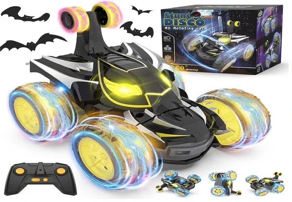 

Радиоуправляемая машинка для трюков с вращением на 360 градусов ° Вращающаяся машинка-игрушка с подсветкой колес, 2,4 ГГц, перезаряжаемая, подарок