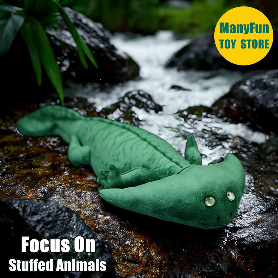 

Diplocaulus Plush Toy - Realistic Axolotl Stuffed Animal, Lifelike Hammerhead Amphibian Plushie, Boomerang Salamander Doll Gift