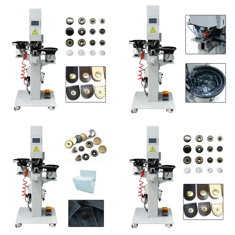 Automatic Buckle Fixing Sewing Machine Plastic Metal Button Fastener Riveting Machine for Garment Accessories DIY Tool