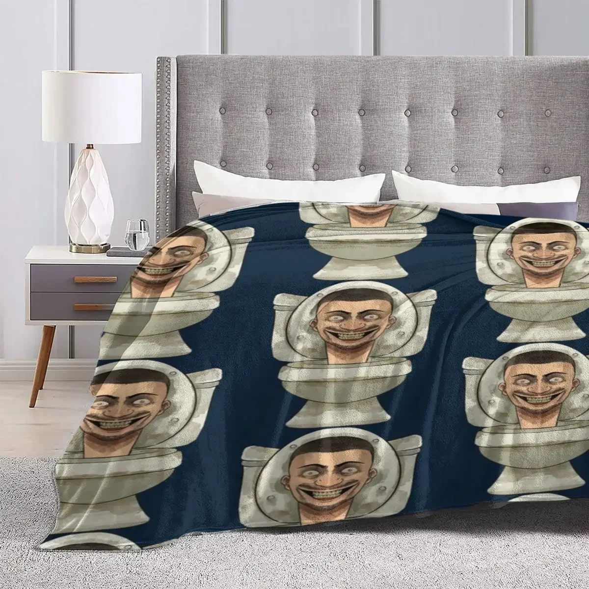 Skibidi المرحاض الفانيلا الطفل بطانية جودة لينة دائم الشر التلفزيون رمي بطانية الخريف كرسي أريكة سرير الجدة المفرش #3