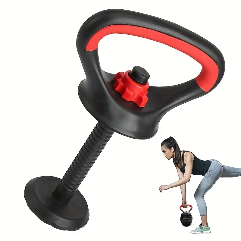 Adjustable Kettlebell Handle Convert Dumbbell Plates to Kettlebell Ergonomic Non-Slip Grip for Home Gym Workouts Space-Saving