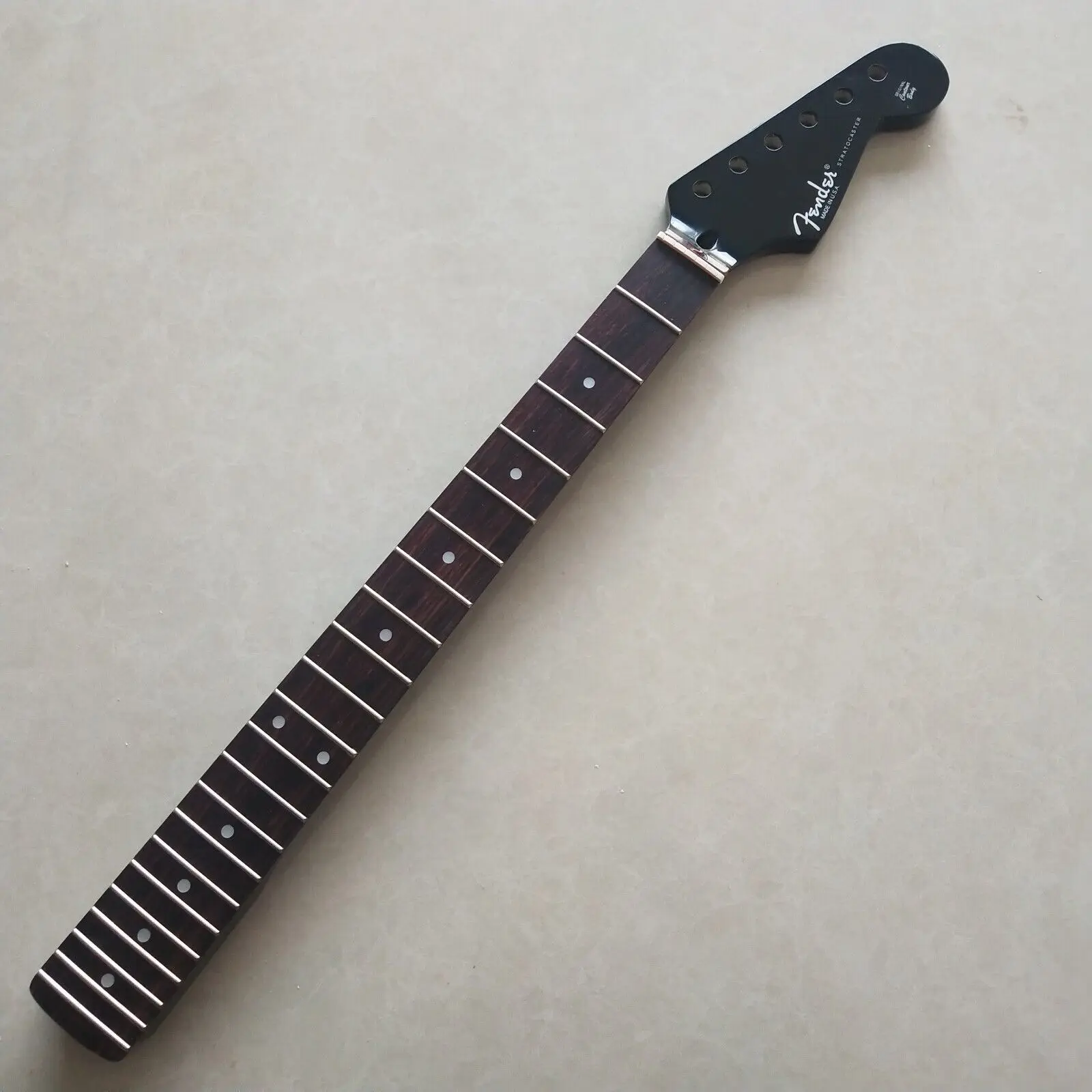 Black Gloss Guitar Neck Parts 22fret 25.5inch Rosewood Fretboard dot Replacement