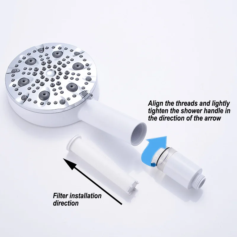 New American Style Ten Function ABS Handheld Sprayer Booster Nozzle Filter Beauty Shower Head Thread G1/2'