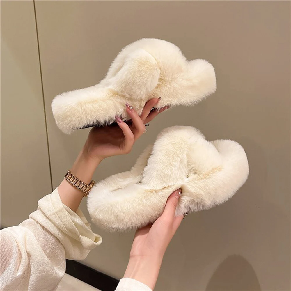 Fuzzy slippers for women to wear outside