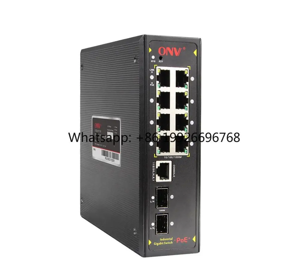 8*10/100/1000M+2*100/1000M SFP Gigabit Managed PoE Industrial Ring Network Switches for Security System