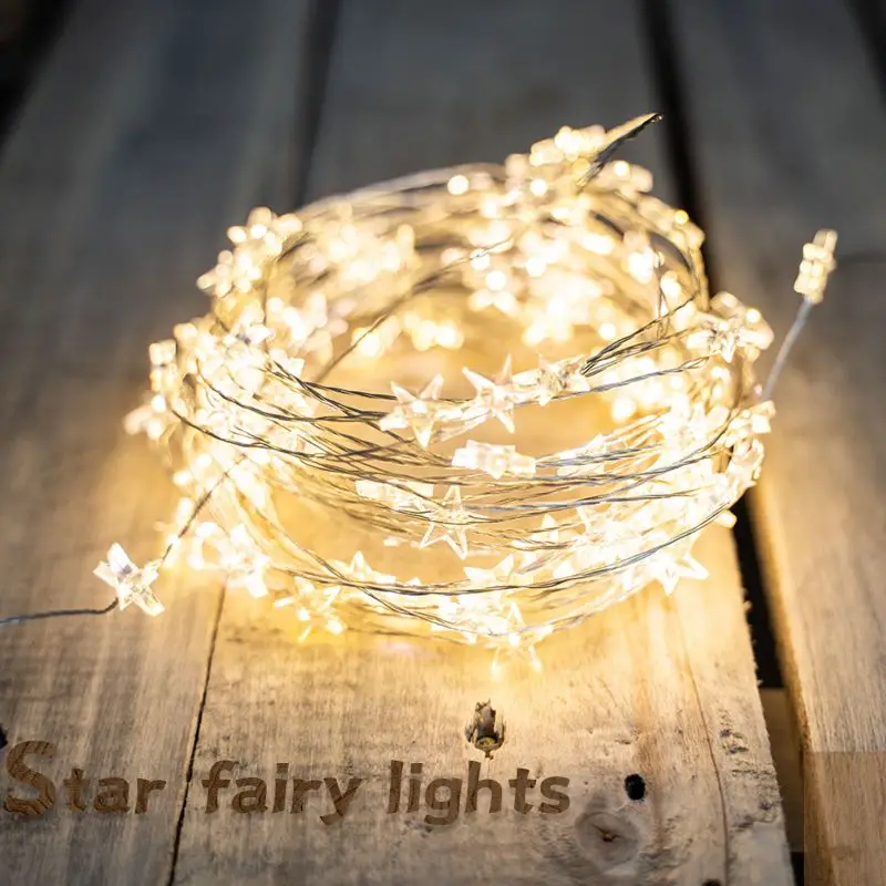 6M USB LED Star String Lights Christmas tree ins outdoor camp decoration Lamp Battery Powered for Halloween Wedding Party Fairy