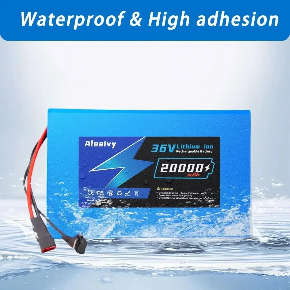 Aleaivy-batería de litio para bicicleta eléctrica, 36V, 20Ah, Li-ion, para bicicleta, Scooter, motocicleta, con cargador de iones de litio de 42v