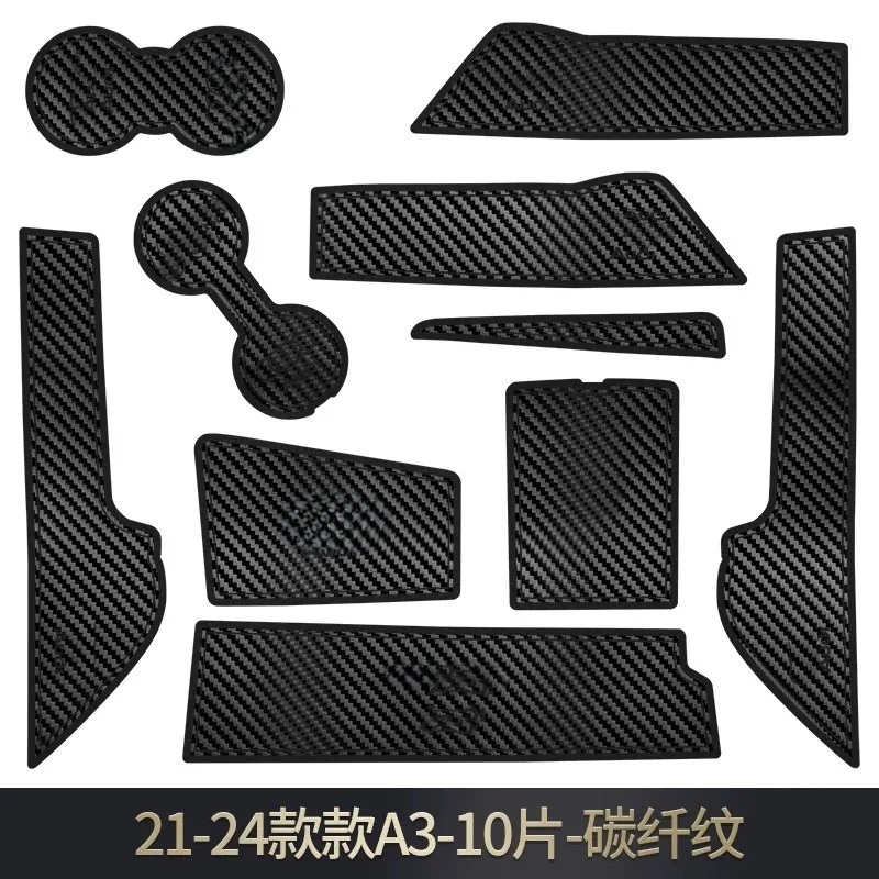 For Audi A3 A3L S3 2021-2024 Car Interior Door Groove Mats Gate Slot Pad Non-slip Cup Mat Accessories Cover