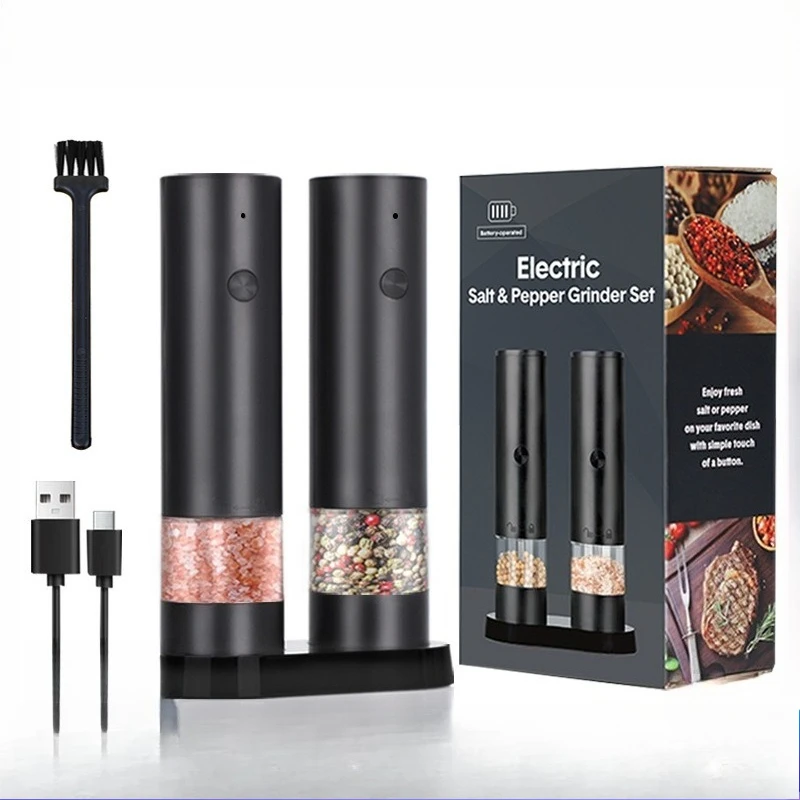 ​One-Touch Electric Spice Grinder - Uniform Grinding for Pepper & Salt, Lightweight Plastic Design, Battery Operated