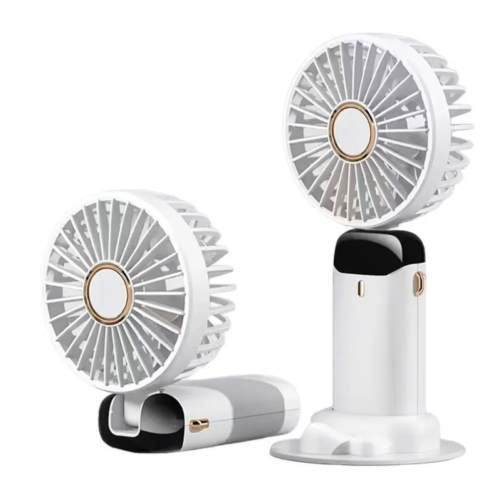Handheld Folding Fan USB Powered Mini Cooling Fan Quiet Desktop Blower With Digital Display For Outdoor Camping Use