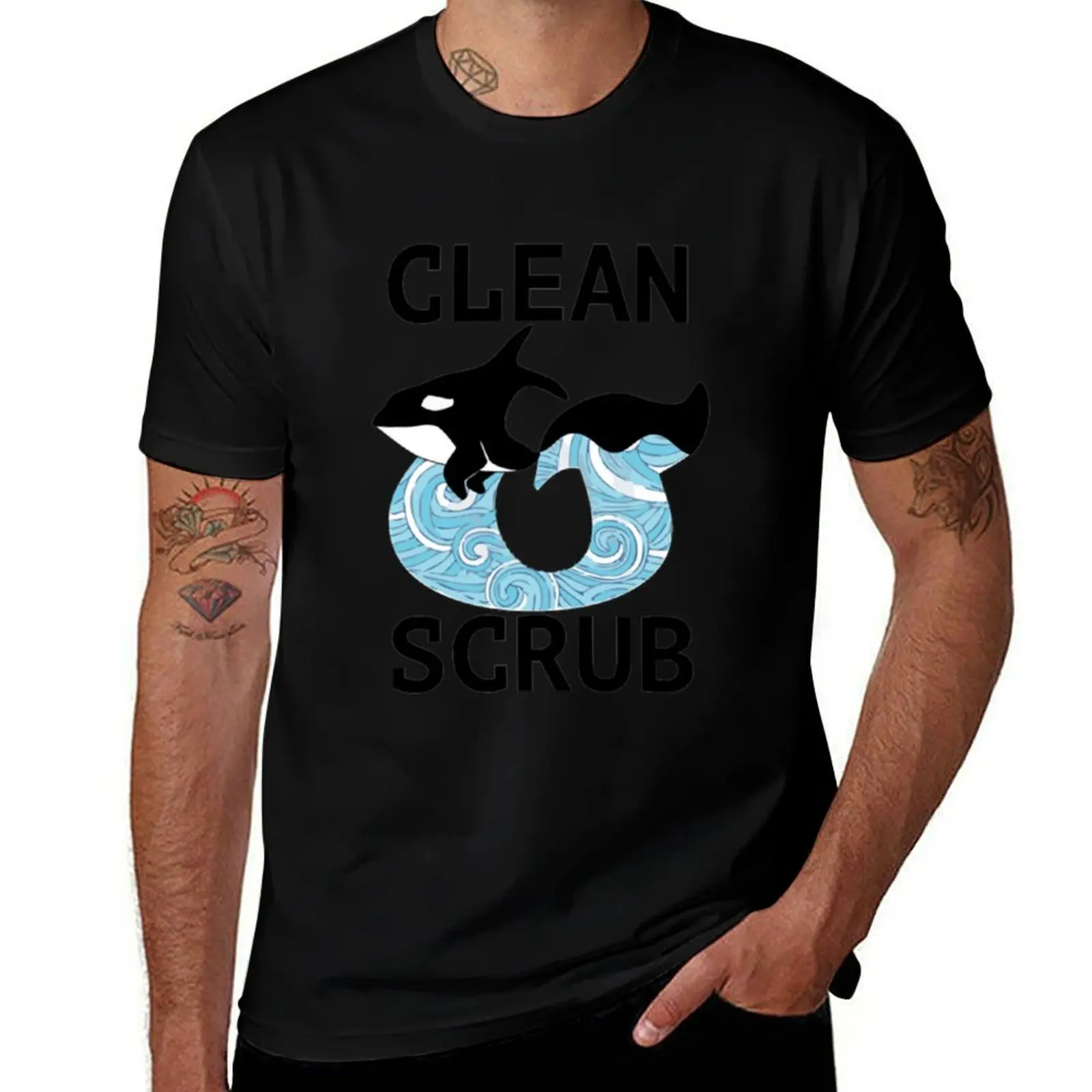 Clean and Scrub of the C and S Union Killer Whale T-Shirt Anti-Pilling Casual T-Shirt