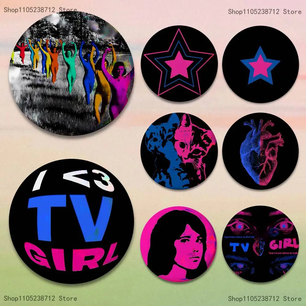 

T-Tv G-Girls Who Really Cares Music Creative Round Badge Button Pin Bag Decor Fans Collection Friends Gift Brooch