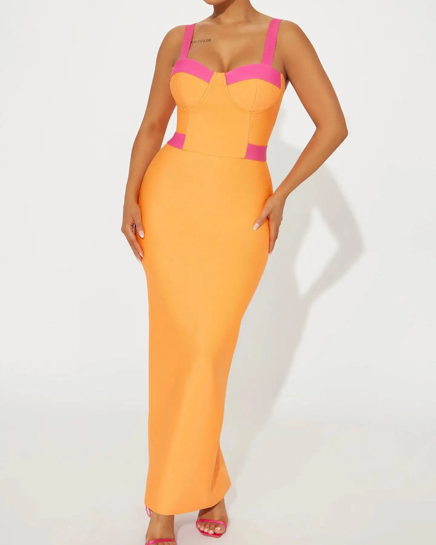 사용자 정의 섹시한 저지 스트레이트 스파게티 스트랩 이브닝 드레스 섬세한 민소매 연인 발목 길이 فساتين سهرة