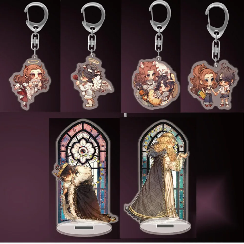 Anime Identity V Cartoon Game Character Keychain Bracket Ada Mesmer Psychologist Emil Patient Plaque Model Pendant Couple Gift