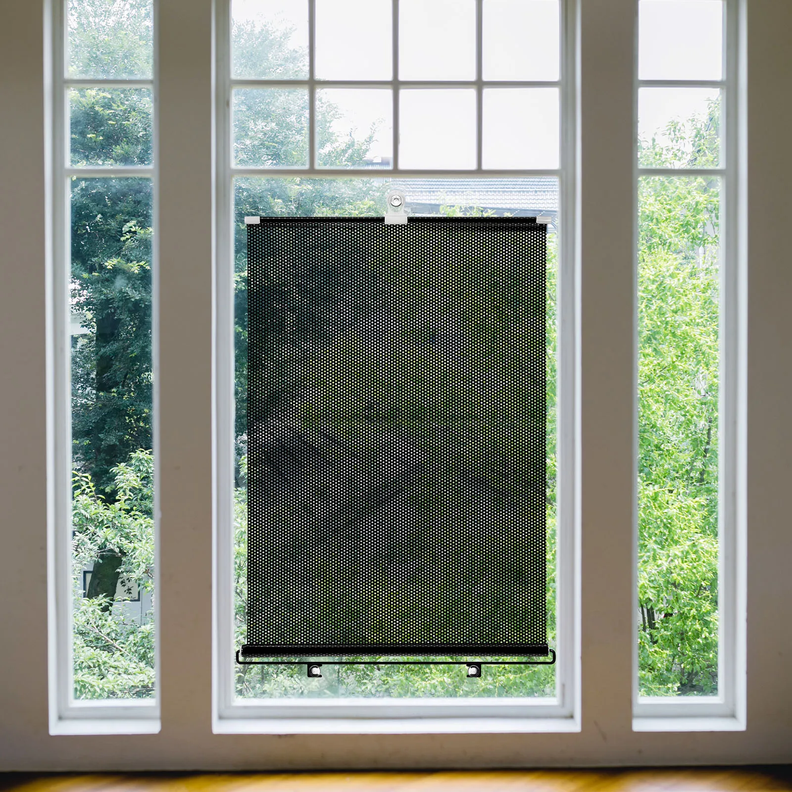 

Suction Cup Sunshade for Balcony Doors Windows Portable Lightweight Drape Easy Install Adjust Maintain Blackout Privacy (Black