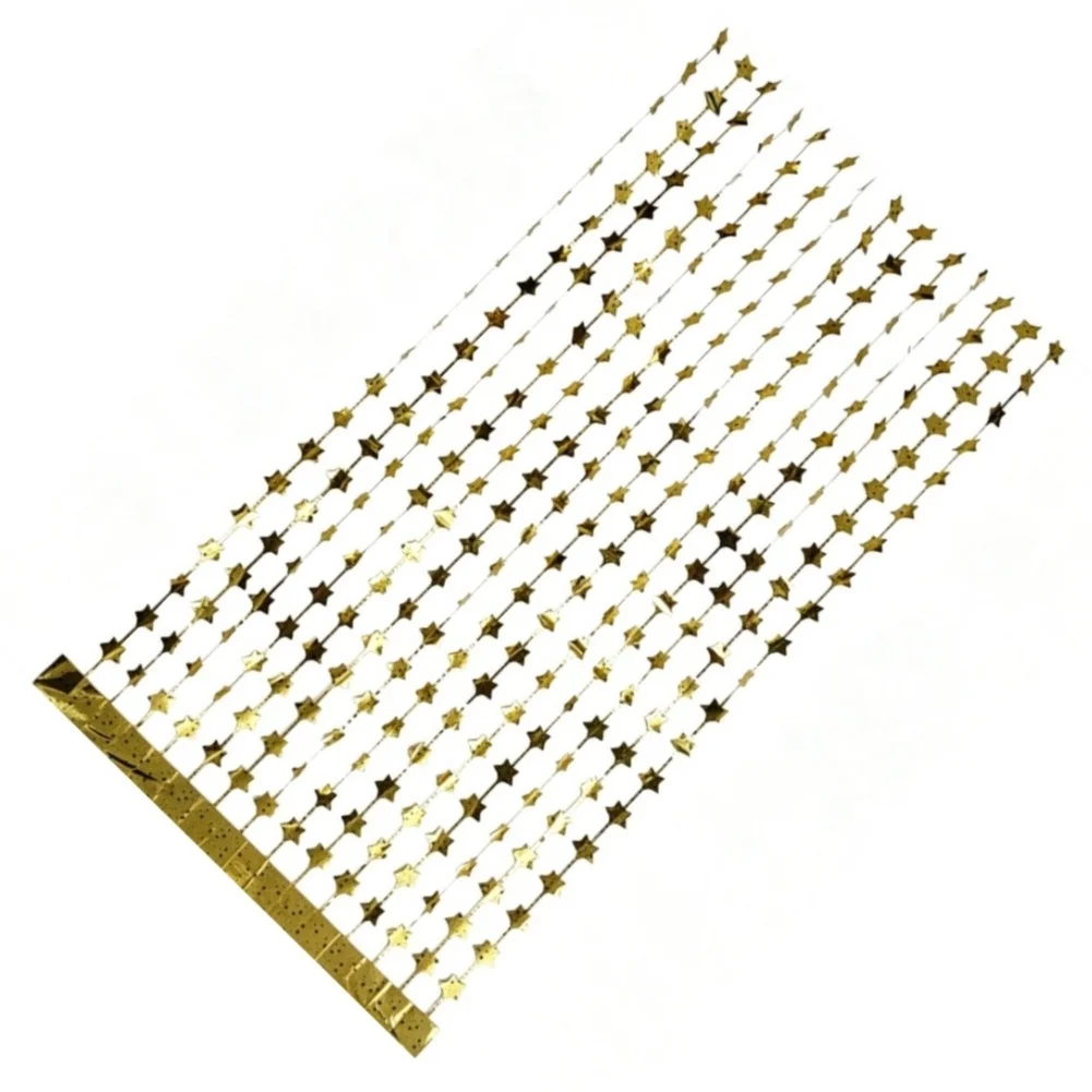 Starry Fringe Curtain Yellow 2m for Parties Decorative Backdrop Photo Prop for Birthday Wedding Holiday Decoration