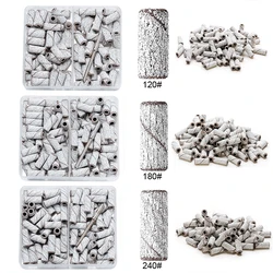 80pcs White 3mm Mini Nail Sanding Bands Manicure Pedicure Files Foot Care Polishing Tools Accessories
