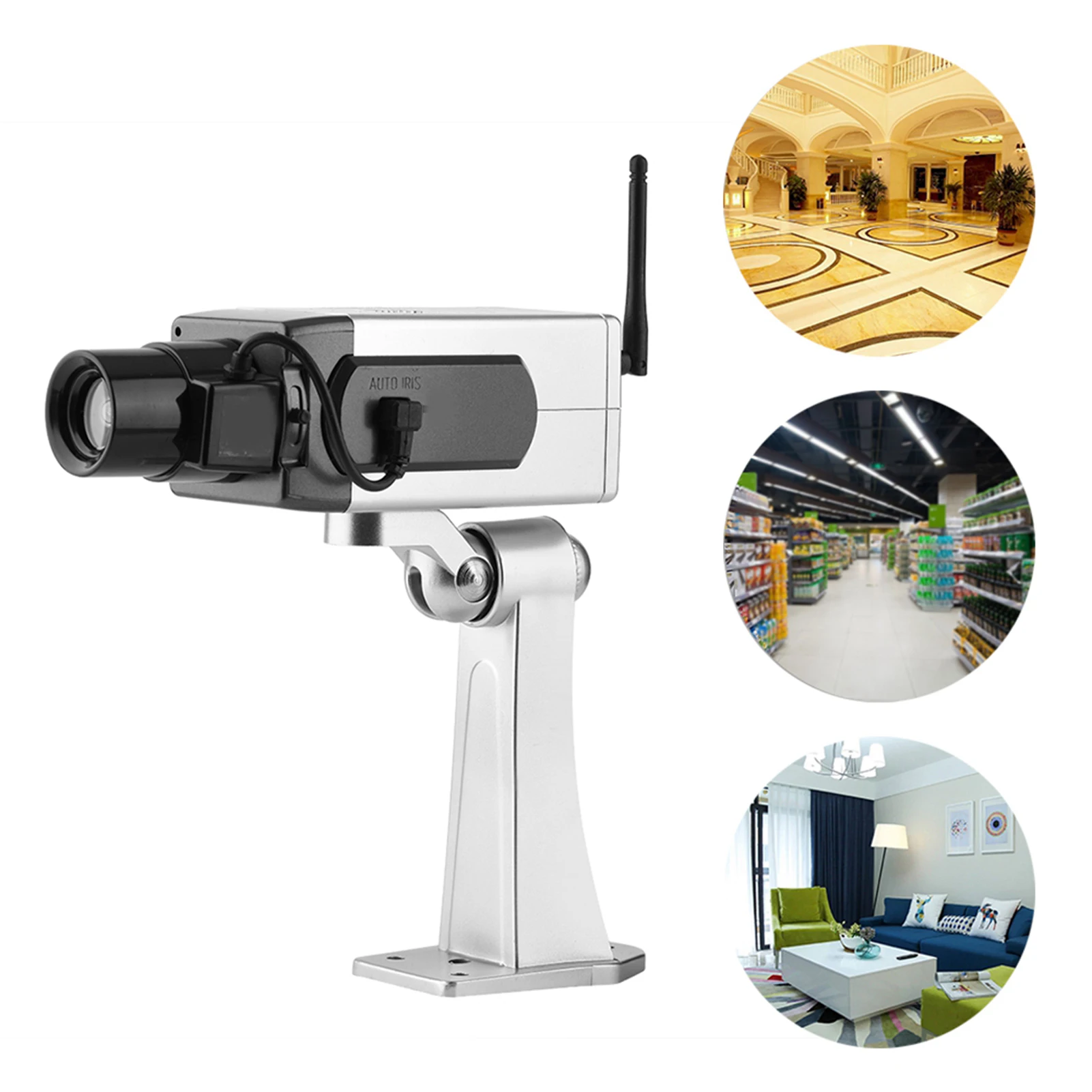 Fake Surveillance Camera Bullet Dummy Fake Surveillance Security Camera Auto Movement Dummy Camera for Indoor & Outdoor