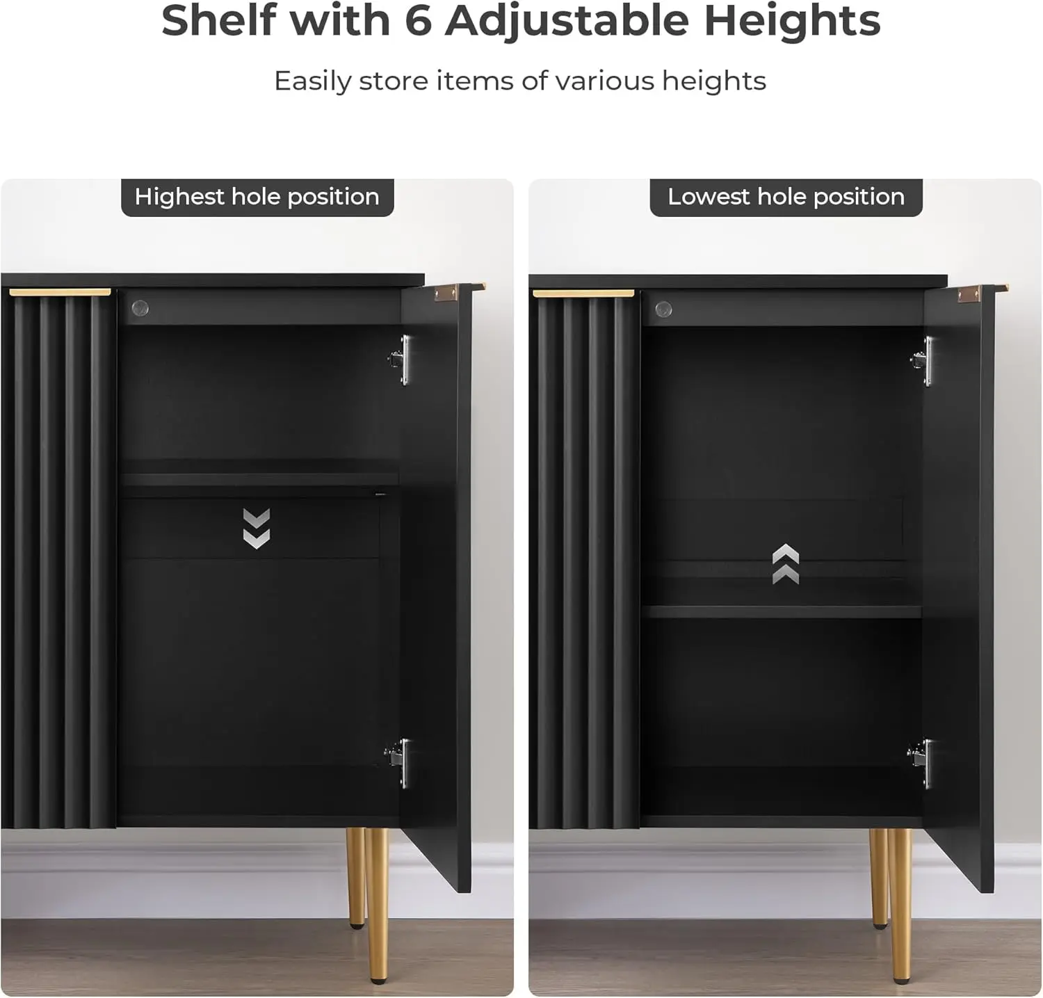 Credenza moderna da 57' con 4 ripiani regolabili - Consolle salvaspazio per ingresso, cucina, soggiorno