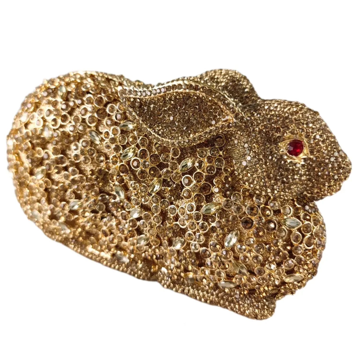 Boutique De FGG (in stock) Rabbit Bunny Women Crystal Evening Bags and Clutches Formal Rhinestone Minaudiere Purse and Handbag