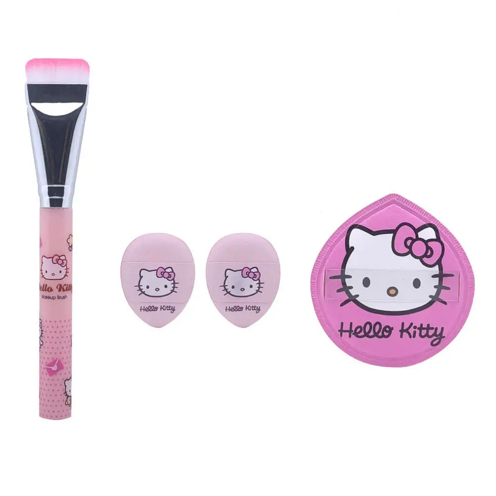 مجموعة فرشاة كريم الأساس من سانريو هالو كيتي، إسفنجة محمولة من كارتون كيتي، وسادة هوائية منتفخة، مستلزمات تجميل البيض