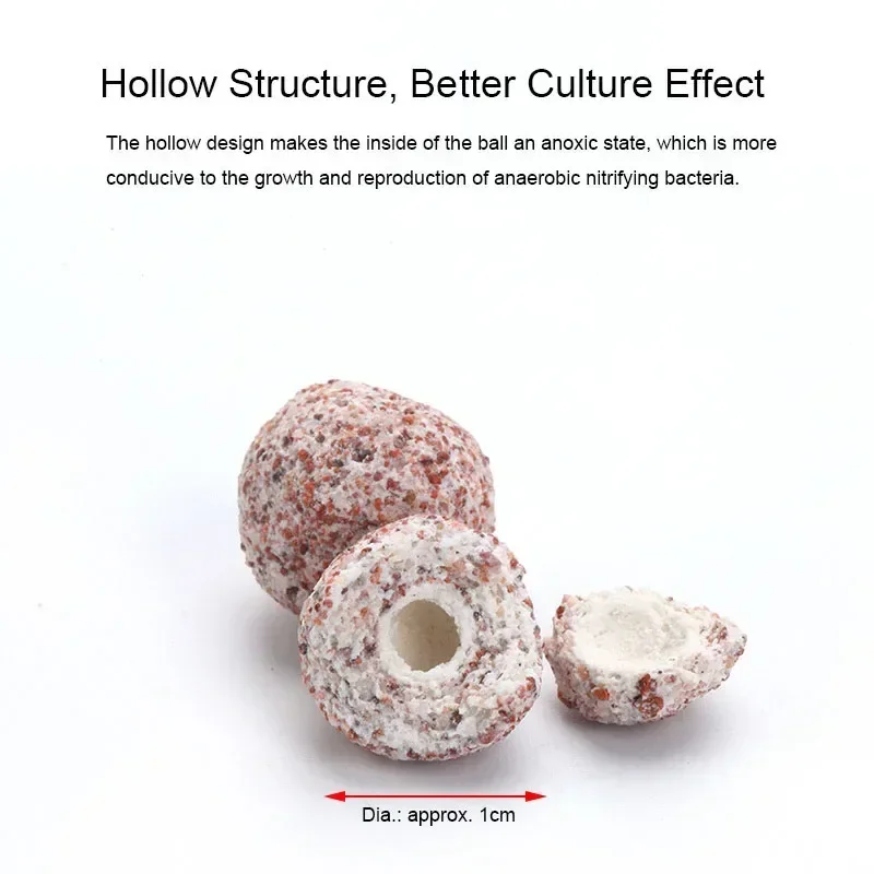 100/500G Hohl Biochemische Ball Filter Medien Nitrifizierende Bakterien Haus Aquarium Filter Zubehör Für Aquarium Wasser Reinigung – Detail 2