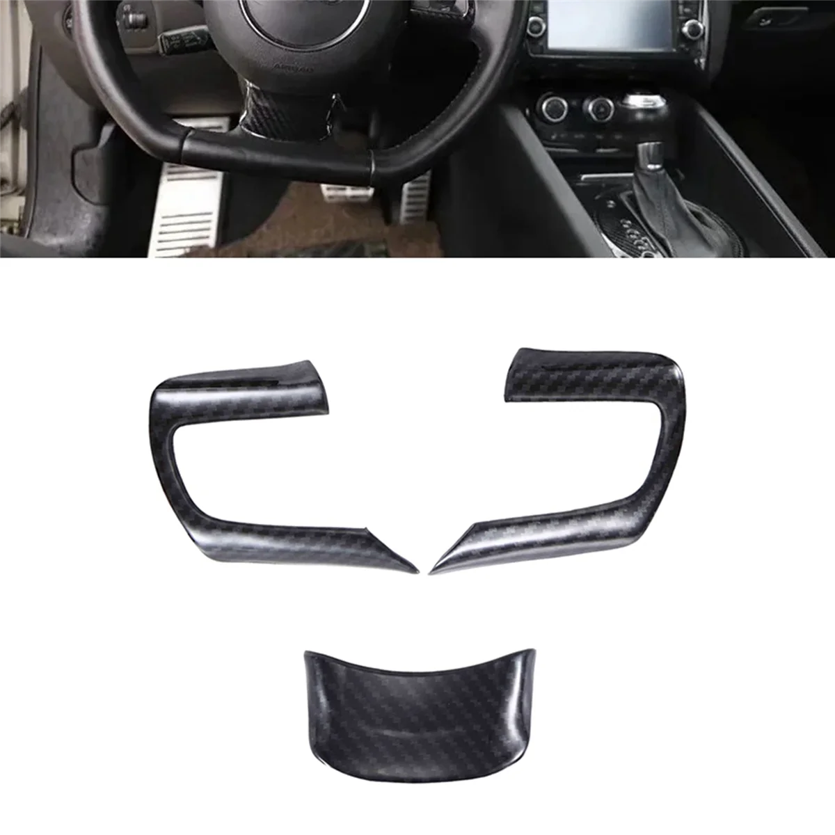 

For Audi TT 2008-2014 Car Steering Wheel Cover Trim Carbon Fiber ABS Car Styling