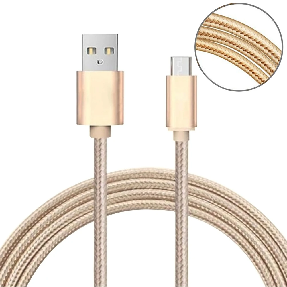 

3 M Charging Cords Cable Micro USB 2.0 Charge for Device Cell Phone High Golden