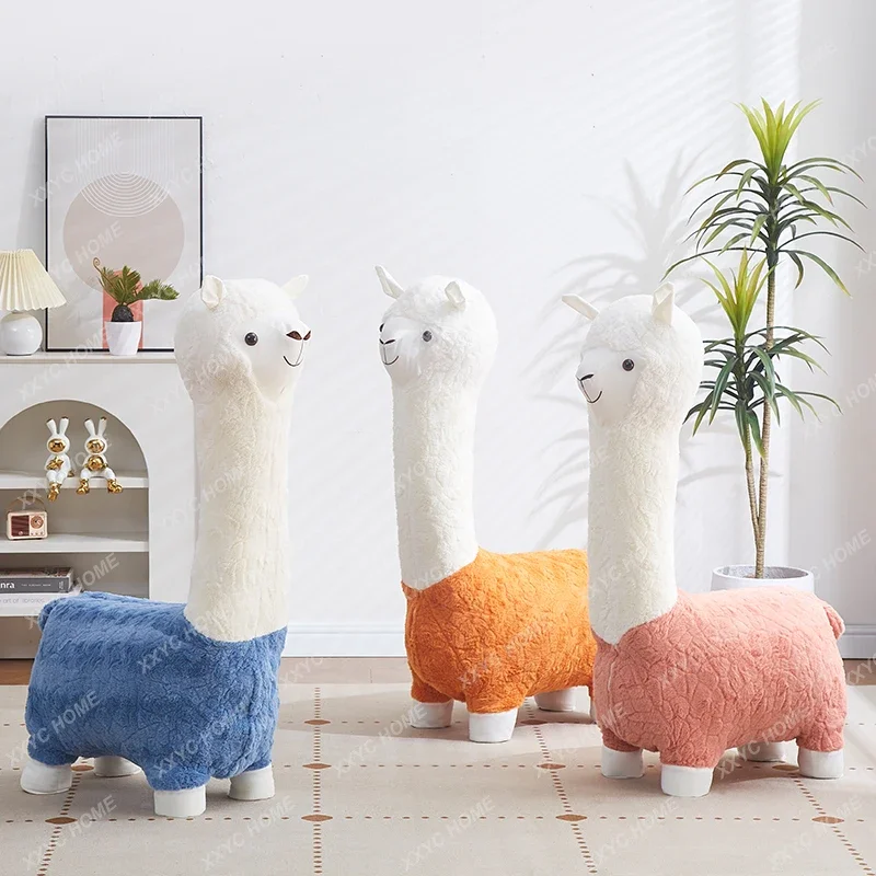 

Alpaca seat, living room ornament, animal seat, shoe changing stool, children's sofa, leisure chair, seat animal cartoon