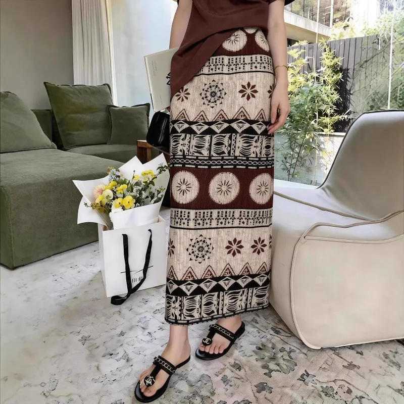 

Плиссированная юбка Miyake: женская повседневная универсальная юбка-плиссе, летняя новинка 2026, модная элегантная ретро-юбка А-силуэта со складками