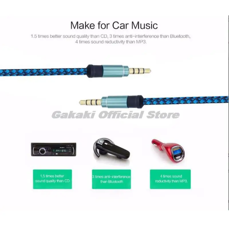 AUX Cable Cord Jack 3.5mm Male Audio Speaker Connector Wire for Headphones Car MP3 MP4 Player